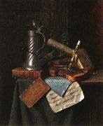 William Michael Harnett Munich Still Life oil on canvas